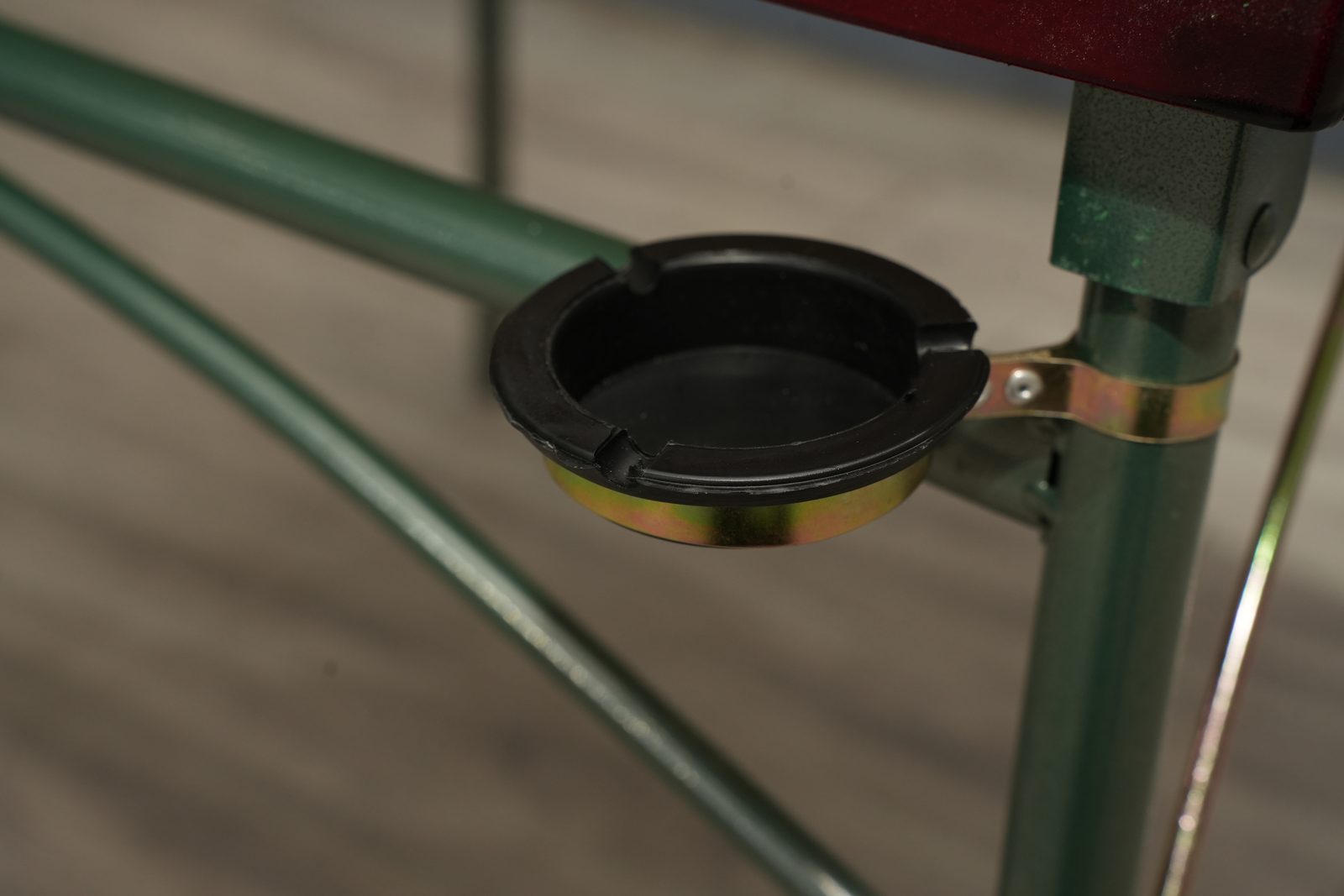 Clamp-on ashtray cup holder